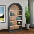 thumbnail image 4 of Pemberly Row Modern / Contemporary Arched Solid Wood Bookcase in Black, 4 of 5
