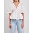 thumbnail image 2 of SUNSIOM Women’s Puff Sleeve Peplum Tops Frill V Neck Solid Color Loose Shirts Spring Fall Blouses, 2 of 6