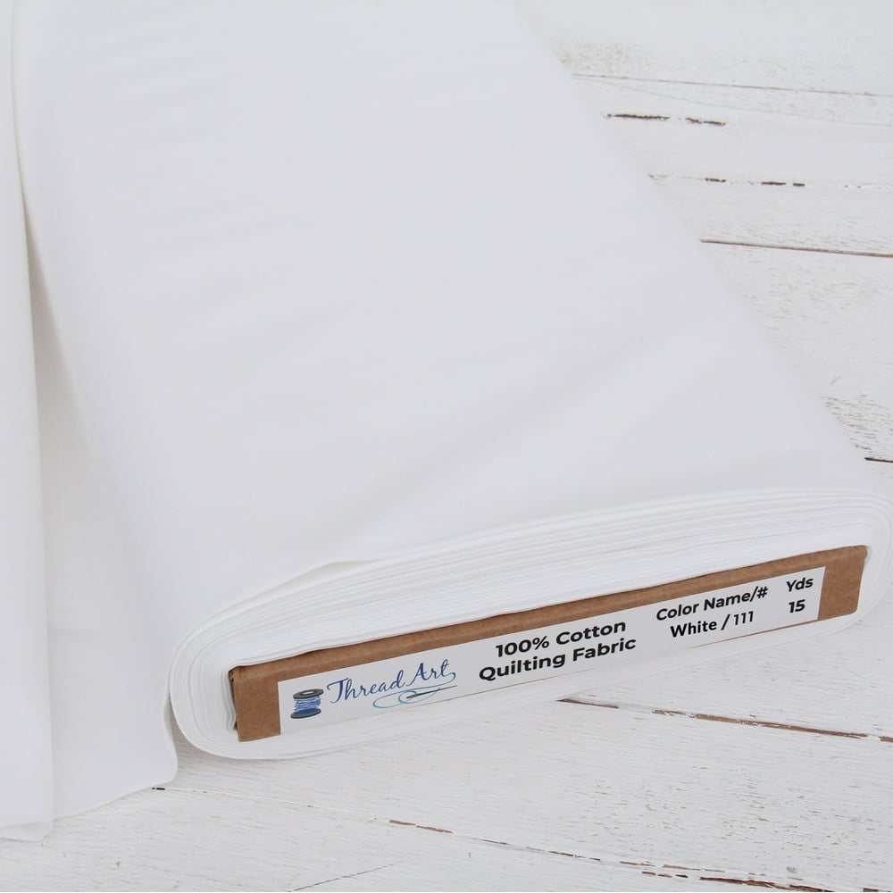 10 Yard Cut ThreadArt Premium Cotton Quilting Fabrics White 44