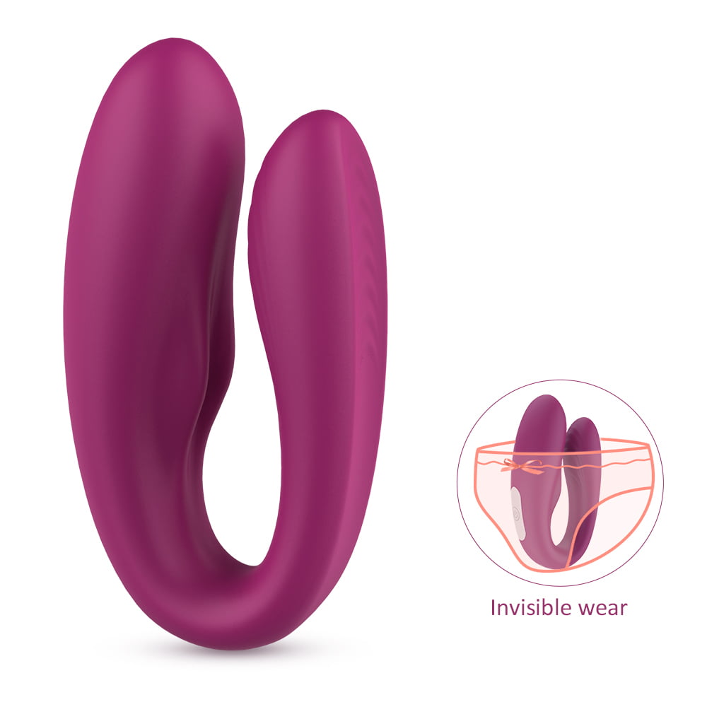 DARZU 2 in 1 Clitoral G-spot Vibrator for Women, Wireless Clit Stimulator Vaginal Massager with 9 Vibrating Modes Adult Sex Toys for Women Couples (Burgundy)