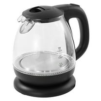 Elite Cuisine EKT0501 1L Electric Glass Water Kettle, Black