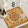 thumbnail image 2 of Boho Floral Sun Dish Drying Mat - Retro Boho Floral Sun and Moon Absorbent Dish Drying Mat for Kitchen Counter, Coffee Maker Mat for Countertops, Dish Rack Drainer Mat, 16x18in, 2 of 6