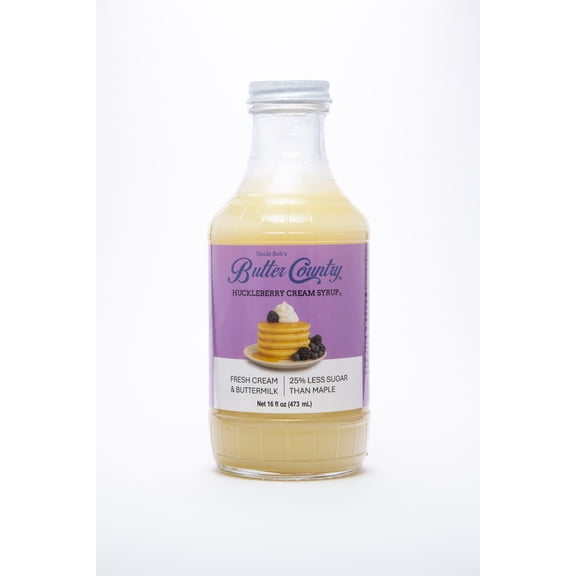 Butter Country Rich and Creamy Buttermilk Syrup | Huckleberry Cream Flavor | 16 fl oz Bottle
