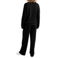 thumbnail image 4 of Laqbezok Women's 2-Piece Lounge Set, Casual V-Neck Long Sleeve Sweatshirt and Drawstring Pants Outfit, Relaxed Fit Solid Color Sweatsuit with Pockets, 4 of 7