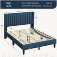 thumbnail image 7 of Topeakmart Full Size Upholstered Bed Frame with Wing-Side Headboard, Navy Blue, 7 of 7