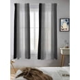 thumbnail image 5 of Black Gray Ombre Curtains 72 Inch Length, Sheer Curtains for Bedroom Living Room Window Vintage Country Wooden Rod Pocket Voile Drapes Kitchen Curtains Small Half Window 52"x72" 2 Panels, 5 of 6