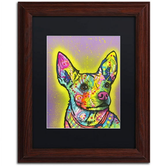Trademark Fine Art "Listening" Canvas Art by Dean Russo, Black Matte, Wood Frame