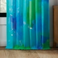 thumbnail image 4 of Rochelle Porter Caribbean Sea Single Panel Curtain Poletop Rod Pocket, Cotton, Blue, Light Filtering, Adult, 50" W x 84" L, 4 of 8