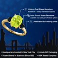 thumbnail image 2 of Gem Stone King 2.44 Ct Oval Yellow Lemon Quartz Black Onyx 18K Yellow Gold Plated Silver Ring, 2 of 6