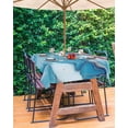 thumbnail image 3 of Fsddascl Blue Marble Outdoor Tablecloth - 54x80 Inch Rectangle Dining Table Cover, Contemporary Aesthetics Abstract Art Waterproof Outdoor Table Cloth with Umbrella Hole & Zipper for Picnic/Patio, 3 of 7
