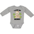 thumbnail image 3 of Inktastic Cute Sloth I Love My Mommy with Green Leaves Boys or Girls Long Sleeve Baby Bodysuit, 3 of 5
