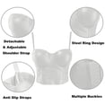 thumbnail image 5 of Uootdi Womens Crop Tops Bustier Vests Faux Leather Push Up Spaghetti Straps Slim Fit Edgy Evening Party Tops Gift, 5 of 8