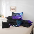 thumbnail image 5 of YST Tree Of Life Comforter Set, 7-Piece, Black Blue Botanical, Kids Sun and Moon, Queen, 5 of 5