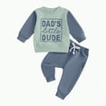 thumbnail image 1 of Baby Boy Clothes 2pcs Little Boy Color Block Sweatshirts Jogger Pants Fall Winter Clothes, 1 of 6