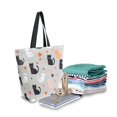 thumbnail image 2 of FORMRS Womens Canvas Tote Bag with Zipper Inner Pocket Shoulder Handbag, Gray Cartoon Pattern, 2 of 7