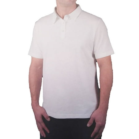 Minerals Men Short Sleeve Cotton Slub Polo Shirt White