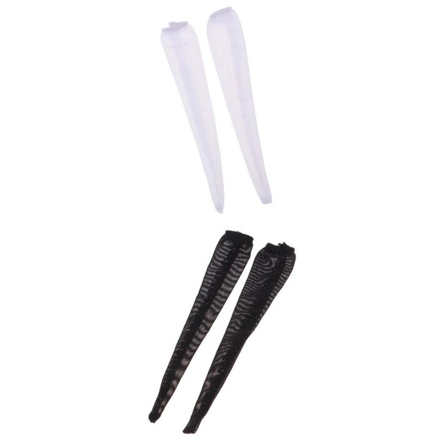 2 Uds 1/6 Calcetín de Encaje hasta La 14cm para s de Acción Phicen de 12 Pulgadas Blanco Y Negro Zulema Figuras de acción Ropa