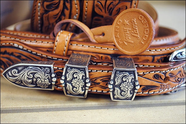 Tony Lama Men S Tooled Leather Ranger Belt Brown 42 Walmart