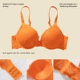 thumbnail image 6 of HXWCHs Women’s Push Up Lace Bra Comfort Padded Underwire Bra Lift Up Add One Cup Orange 80B, 6 of 6