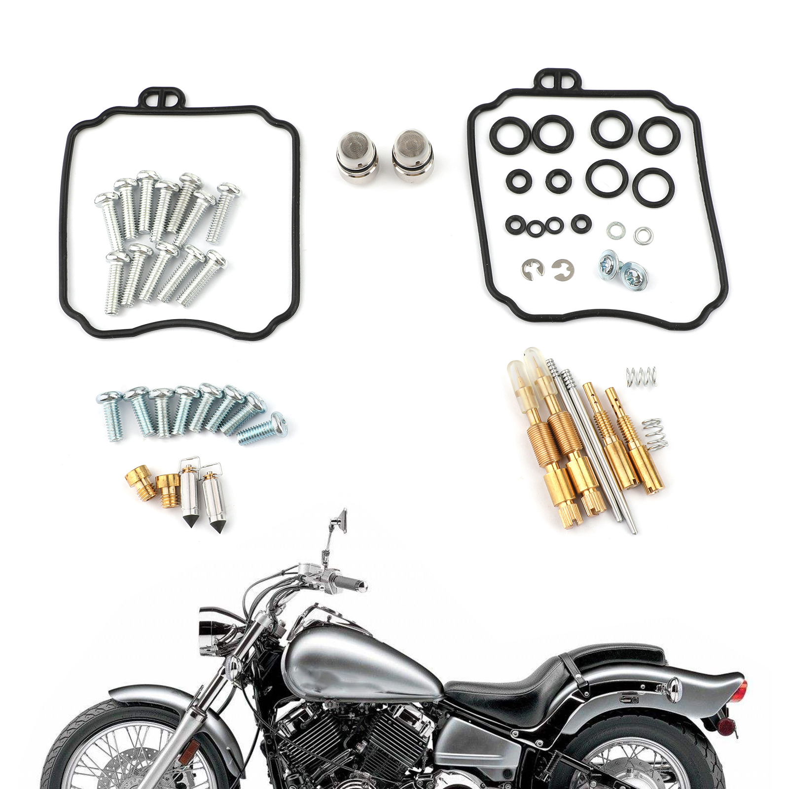 2-DAY DELIVERY Motor Genic Carburetor Gaskets Jets Rebuild Kit for YAMAHA XVS65A V-STAR 650 CLASSIC 98-05 - Walmart.com