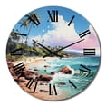 thumbnail image 2 of Designart "Beach Tropical Vibes Painting IV" Beach Oversized Wall Clock, 2 of 5