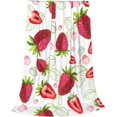 thumbnail image 2 of Strawberry Throw Blanket Fresh Strawberry Pattern Soft Cozy Flannel Lightweight Warm Travel Couch Blankets for Bed Living Room Decor Gifts for Kids Adults 80""x60"", 2 of 6