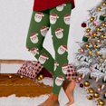 thumbnail image 3 of Leggings de cintura alta Gibobby para Mujer Moda Entrenamiento Navidad Impresión Color Bloque verde S, 3 of 4