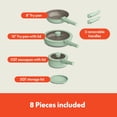 thumbnail image 4 of Bella 8 Piece Piece Ceramic Nonstick Cookware Set with Removable Handles, Seaglass, 4 of 7
