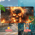 thumbnail image 5 of 1 Pcs License Plate Covers & Frames, Fiery Skull in Flames For Decorative Front, Aluminum License Plate Covers & Frames Cover For Men Women, 12" X 6", 5 of 7