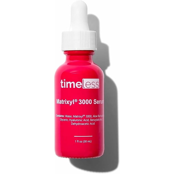 TIMELESS Péptidos Serum con Matrixyl® 3000 y Ácido Hialurónico 30 ml - suero facial antiedad reafirmante - peptide serum que mejora firmeza y elasticidad de la