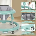 thumbnail image 3 of Baby Walker with 9 Adjustable Heights, Non-Slip Wheels & Removable Activity Tray for Infants 6-18 Months, Green, 3 of 8
