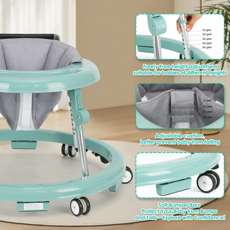 Poitik Baby Walker, 9 Adjustable Heights, 6-18 Months photo 3