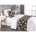 thumbnail image 2 of Floral Bed Runner Set, Gothic Themed Jungle Flowers Vintage Drawn Leaves on Darkened Backdrop, Decorative Bedding Scarf & a Pillow Sham for Hotels Homes, Twin, Charcoal Grey Pale Rose, by Ambesonne, 2 of 3