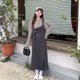 thumbnail image 1 of Nuevo vestido de tirantes gris para mujer, diseño de otoño, vestido holgado tipo traje, 1 of 5