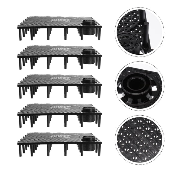 SEWCHICS 5Pcs Black Plastic Fish Tank Divider for Aquarium Supplies and Bottom Mud Laying