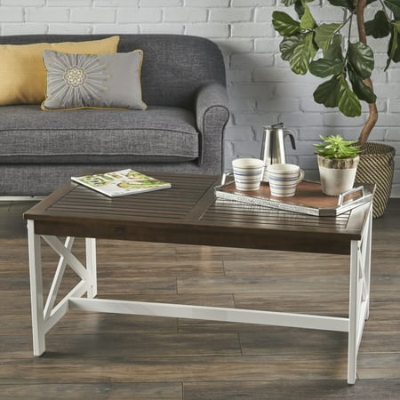 Noble House Briggs Indoor Farmhouse Acacia Wood Coffee Table Dark Noble House Briggs Indoor Farmhouse Acacia Wood Coffee Table Dark Brown White Com