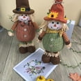 thumbnail image 4 of Scarecrow Plush,Scarecrow Doll,,Autumn Plush Scarecrow Ornaments,,Thanksgiving Scarecrow Decorations,Fall Handmade Fall Harvest Gnome Plush Scarecrow Doll with Long Leg(2pcs/Set 21-19in), 4 of 6