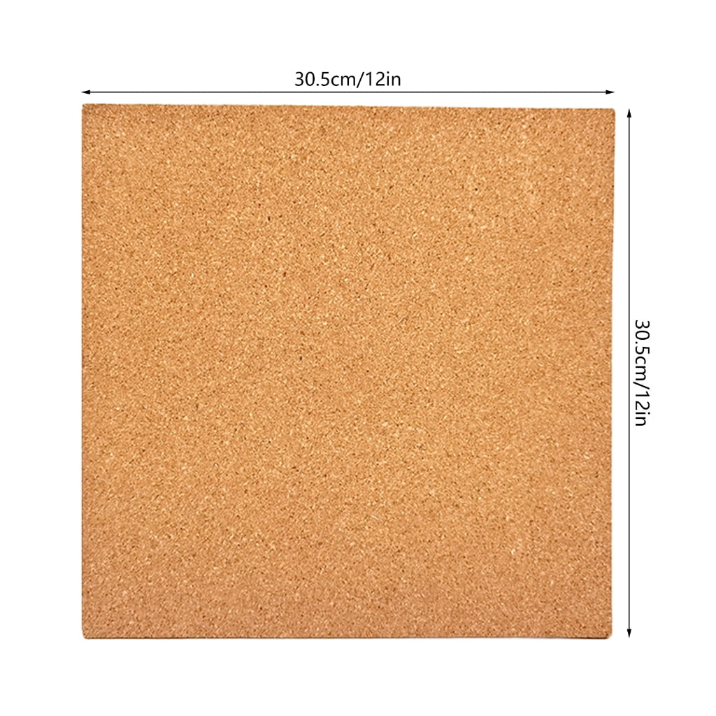 2Pcs 12"x12" Self Adhesive Corkboad Square Cork Board Tiles for Wall Decorations