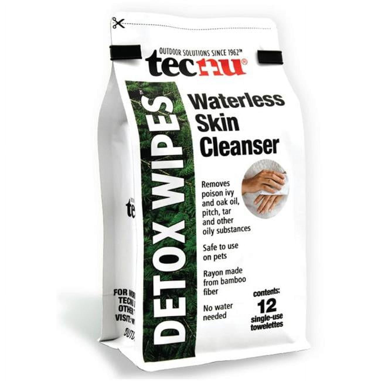 Tecnu Detox Wipes, poison ivy wipes, large individual wipes remove rash causing oil from skin, waterless, also for poison oak and poison sumac