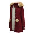 thumbnail image 3 of asdoklhq Womens Plus Size Tops Clearance,Women's Winter Mid-Length Fleece Detachable Hat Warm Jacket Cotton Coat, 3 of 9