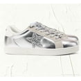 thumbnail image 3 of LUCKY STEP Stylish Star Low Top Lace Up Sneaker Comfort Walking Shoes,Silver PU,Womens, 3 of 10