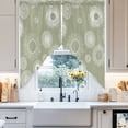 thumbnail image 2 of Swag Curtain Valances Sage Green Circle Swag Valances for Kitchen Windows Lines Modern Abstract Art Short Topper Curtains Valance Tier Pair for Kitchen Bedroom Living Room Bathroom 28"x36", 2 of 8
