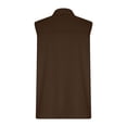 thumbnail image 4 of Womens Cotton Linen Sleeveless Button Down Shirt Collared V Neck Tank Tops with Double Pockets Casual Summer Loose Blouse Coffee XL, 4 of 6