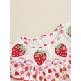 thumbnail image 5 of aturustex Toddler Baby Girls Bubble Rompers 0-18M Infant Sleeveless Crew Neck Bodysuit Strawberry Print T-Shirt Jumpsuits Newborn Fashion Cute Summer Romper Little Girl Loose Casual Daily Clothes, 5 of 7