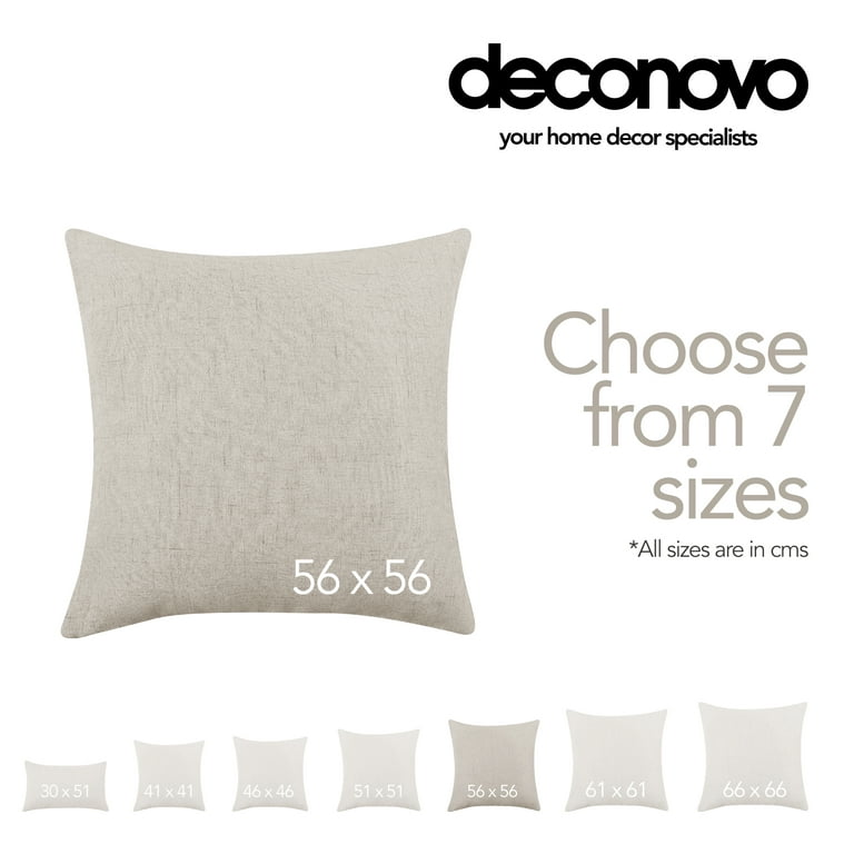 Deconovo Throw Pillow Covers 22 x 22 inch Couch Cushion Covers Faux Linen  Pillow Case for Bed Taupe Set of 4