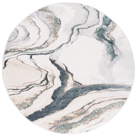SAFAVIEH Alenia Tyson Abstract Area Rug, Gray/Blue, 6'7" x 6'7" Round