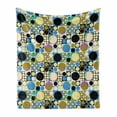 thumbnail image 1 of Geometric Soft Flannel Fleece Throw Blanket, Grunge Style Circles in Different Forms, Cozy Plush for Indoor and Outdoor Use, 70" x 90", Multicolor, by Ambesonne, 1 of 5