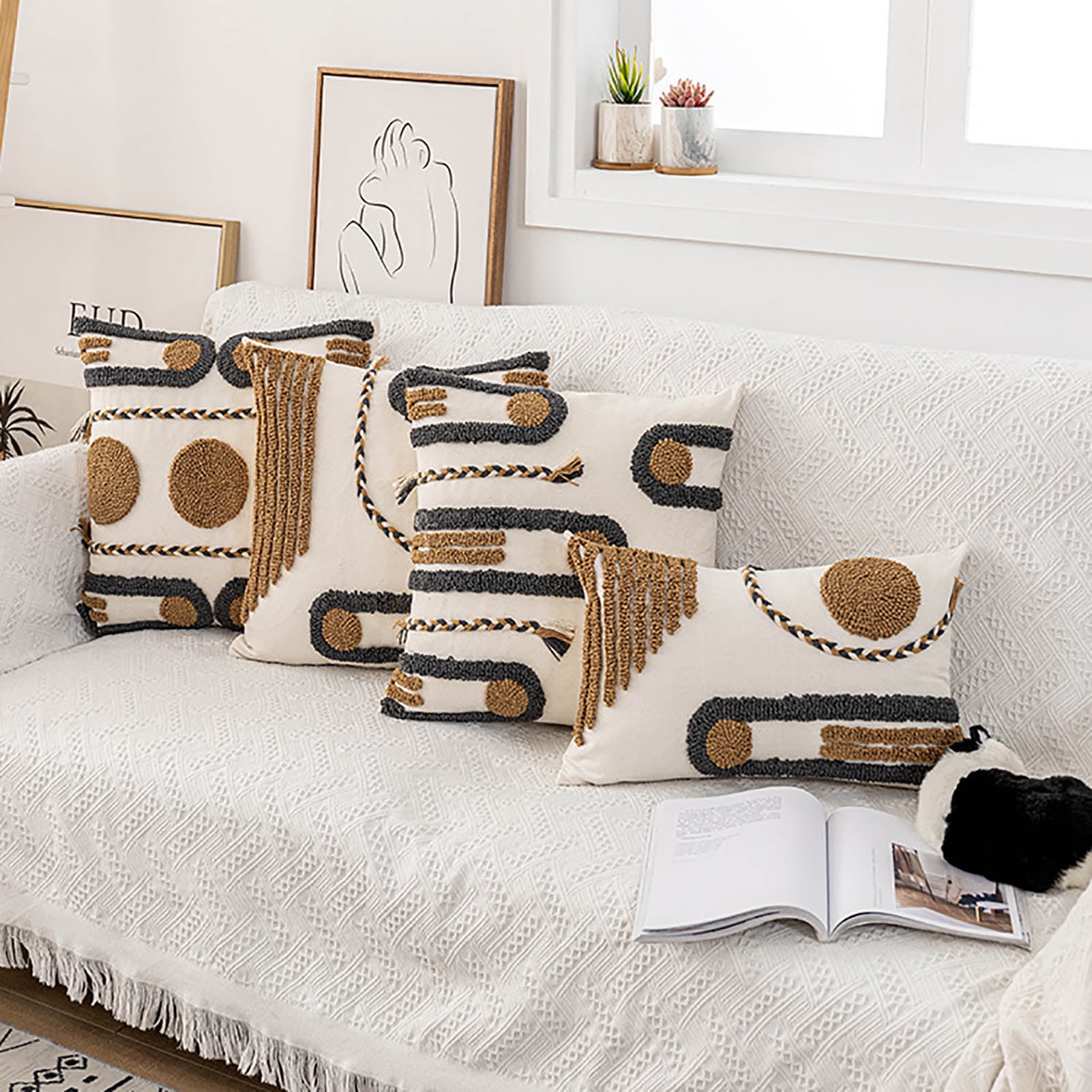 Geometric print cushion hotsell