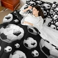 thumbnail image 4 of Castle Fairy Sport Soccer Bedding Comforter Set 7-Piece for Female Men,Black White King Bedding Sets,Football Ball Gamer Ultra Soft Bed Sheets,Ultra Soft Home Decor,Reversible, 4 of 8