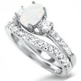 thumbnail image 6 of LaRaso & Co His Hers Trio Wedding Set Matching Silver Wedding Bands Men Women 8/12, 6 of 7